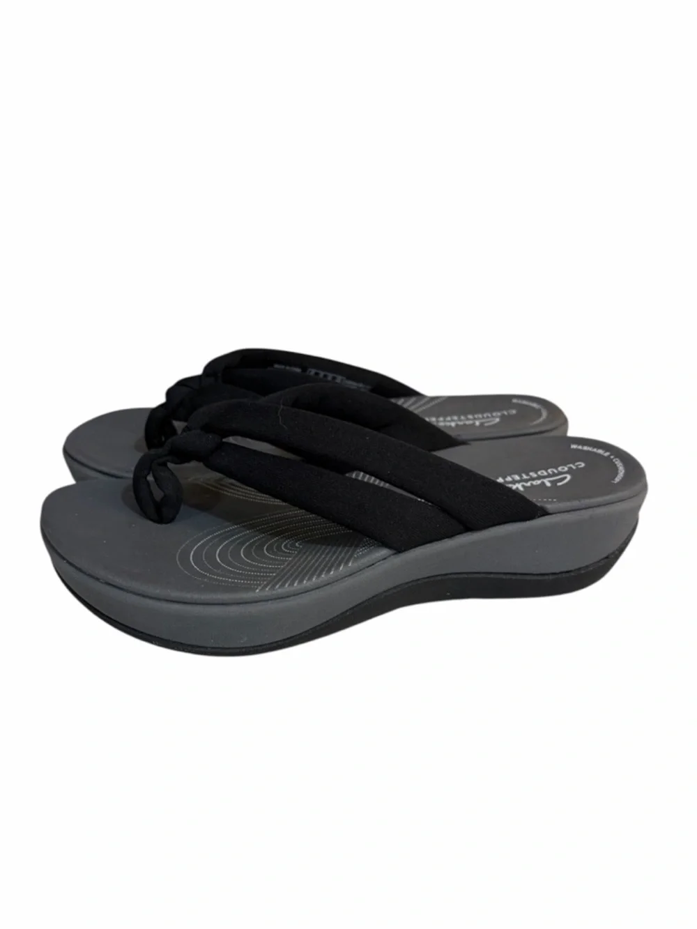 Clark’s Cloudsteppers Arla Kaylie Flip Flop Sandals Black / Grey Size 6